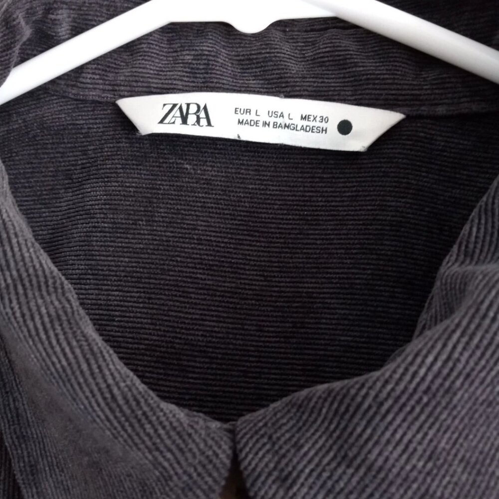 Zara Dark Gray Button Down Shirt - image 3